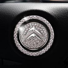 Load image into Gallery viewer, Car one-click start button fashion crystal logo sticker