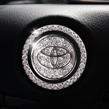 Load image into Gallery viewer, Car one-click start button fashion crystal logo sticker
