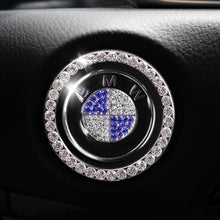 Load image into Gallery viewer, Car one-click start button fashion crystal logo sticker
