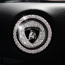 Load image into Gallery viewer, Car one-click start button fashion crystal logo sticker
